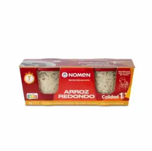 Arroz redondo para microondas Nomen sin gluten pack de 2 unidades de 140 g.