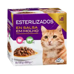 Bocaditos en salsa gato adulto Delikuit esterilizado 8 ud. X 0.1 kg