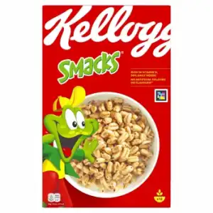 Cereales de trigo con azúcar, jarabe de glucosa y miel Smacks Kellogg's 450 g.