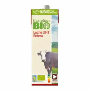 Leche entera ecológica Carrefour Bio brik 1 l.