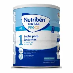 Leche infantil para lactantes 1 desde el primer día en polvo Nutriben Natal Pro-a sin aceite de palma lata 800 g.