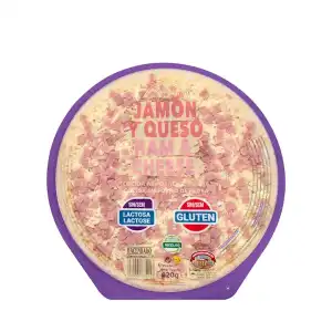 Pizza jamón y queso sin gluten y sin lactosa Hacendado  0.42 kg
