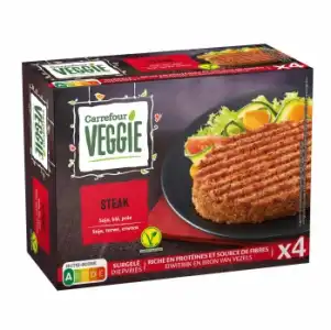 Steak vegetal Carrefour Veggíe 400 g.