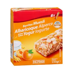 Barritas de cereales muesli Hacendado con albaricoque Caja 0.15 kg