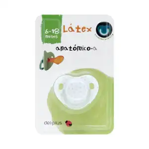 Chupete látex anatómico +6 a 18 meses Deliplus luminiscente Paquete 1 ud