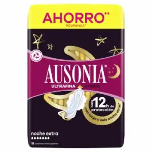 Compresas ultrafina con alas para noche extra Ausonia 18 ud.