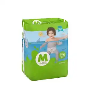 Pañal bañador desechable talla M Deliplus de 11-18 kg Paquete 12 ud