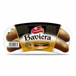 Salchichas alemanas cocidas y ahumadas estilo Baviera Campofrío sin gluten 260 g.