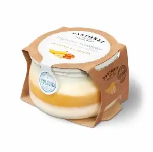 Yogur de plátano y galleta ecológico Pastoret sin gluten 135 g.