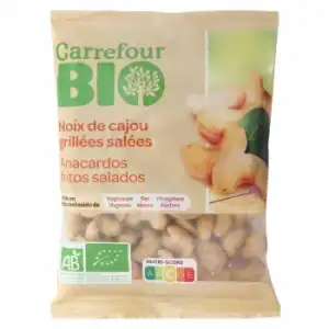 Anacardos fritos salados ecológicos Carrefour Bio 100 g.