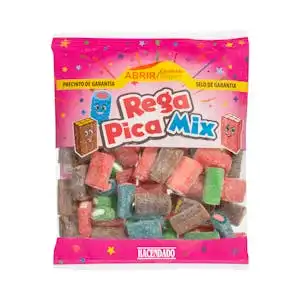 Golosinas Rega Pica Mix Hacendado sabor fresa, frambuesa, manzana y cola ácida
