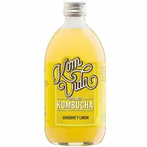 Komvida Kombucha jengibre y limón ecológico sin gluten 75 cl.