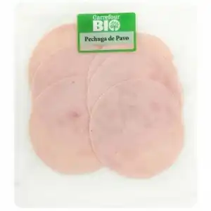 Pechuga de pavo ecológica en lonchas Carrefour Bio sin gluten 90 g