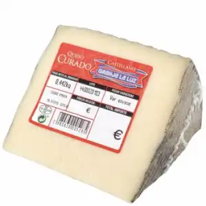 Queso de mezcla curado Granja de la Luz cuña de 500 g aprox