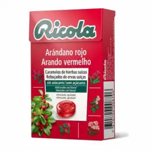 Caramelo sabor arándano rojo sin azúcar Ricola 50 g.