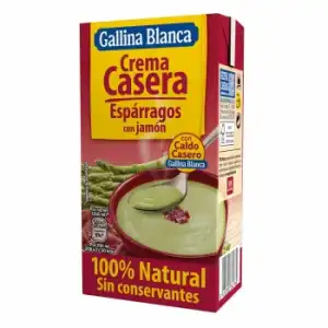 Crema casera de espárragos con jamón 100% natural Gallina Blanca sin gluten 500 ml.