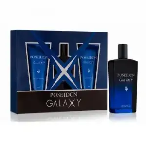 Estuche Poseidon Galaxy: colonia 100 ml, after shave 100 ml y gel de ducha 100 ml.