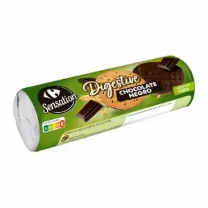 Galletas recubiertas de chocolate negro Digestive Carrefour Sensation 300 g.