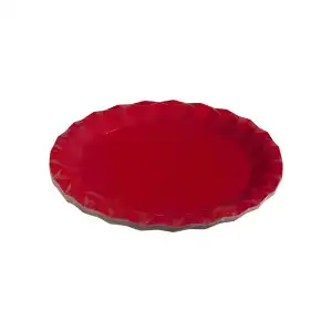 Plato rojo decorado Navidad Bosque Verde Paquete 10 ud