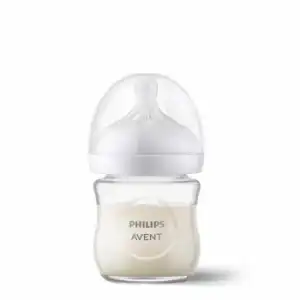 Biberón de vidrio tetina de silicona 0m+ Natural Response Philips Avent 120 ml.