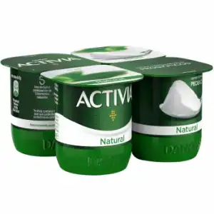 Bífidus natural Danone Activia pack de 4 unidades de 120 g.