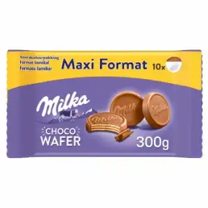 Galletas de barquillo cubiertas de chocolate Choco Wafer Milka 300 g.