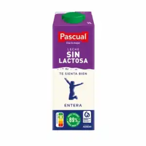 Leche entera Pascual sin lactosa brik 1 l.