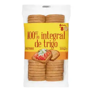 Pan tostado 100% integral Paquete 0.55 kg
