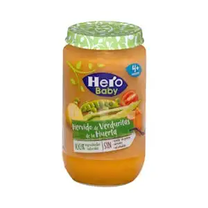 Papilla hervido de verduritas de la huerta Hero baby +4 meses Tarrito 0.235 kg