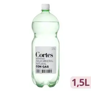 Agua mineral con gas Cortes grande Botella 1.5 L