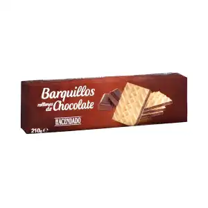 Barquillos rellenos de chocolate Hacendado Paquete 0.21 kg