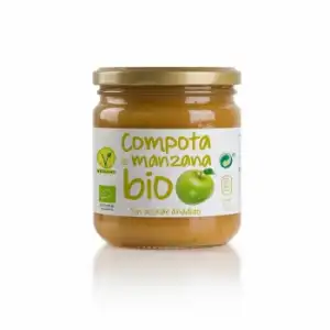 Compota de manzana sin azúcar añadido ecológica Ëkolo Bio 350 g.