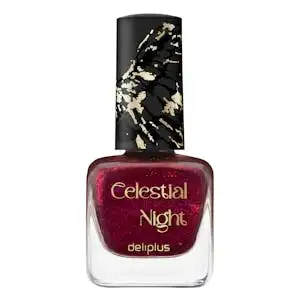 Laca de uñas Celestial Night Deliplus 136 granate glitter