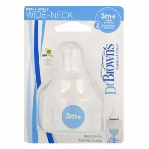 Pack de Dos Tetinas de Silicona Nivel 2 +3 meses Dr. Brown's