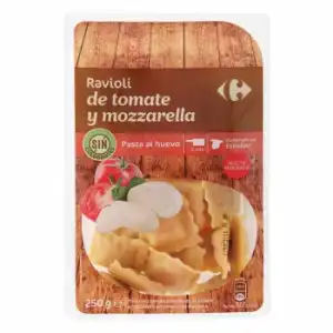 Ravioli de tomate y mozzarella al huevo Carrefour 250 g.