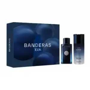 Estuche Banderas The Icon: agua de colnia 100 ml y desodorante en spray 150 ml.