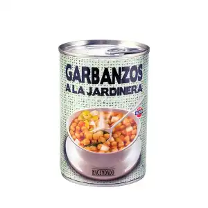 Garbanzos a la jardinera Hacendado Bote 0.42 kg