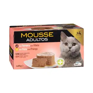 Mousse con ternera y pollo gato adulto Delikuit 4 tarrinas X 0.085 kg