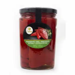 Pimiento del piquillo entero Extra Carrefour 620 g.