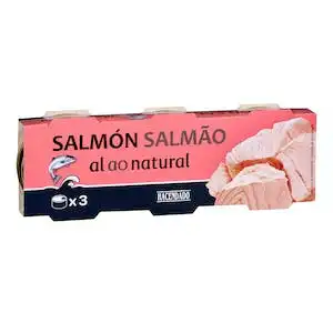 Salmón al natural Hacendado 3 latas X 0.05 kg