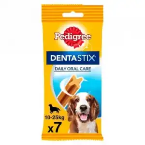 Snacks dental para perros medianos Pedigree Dentastix pack de 7 unidades