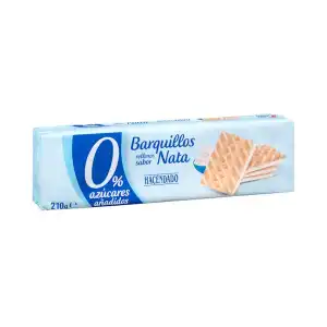 Barquillos rellenos de nata Hacendado 0% azúcares añadidos Paquete 0.21 kg