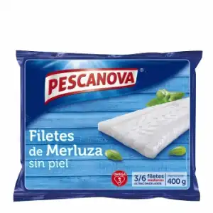 Filetes de merluza sin piel Pescanova 400 g.