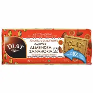 Galletas con almendra y zanahoria Diat Radisson sin aceite de palma 220 g.