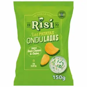 Patatas fritas onduladas sour cream & onion Risi sin gluten 150 g.