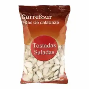 Pipas de calabaza tostadas y saladas Carrefour 125 g.