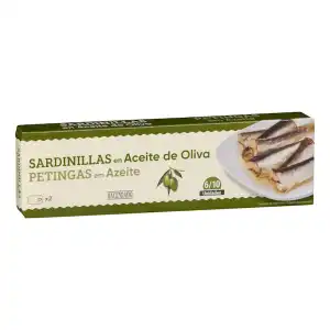 Sardinillas en aceite de oliva Hacendado 2 latas X 0.065 kg