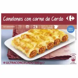 Canelones de carne de cerdo Carrefour 500 g.