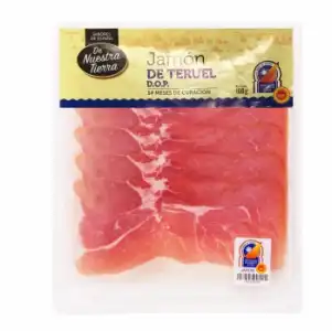 Jamón Curado Gran Reserva D.O.P Teruel en lonchas De Nuestra Tierra 100 g