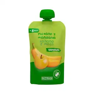 Papilla manzana y plátano +6 meses Hacendado  0.12 kg